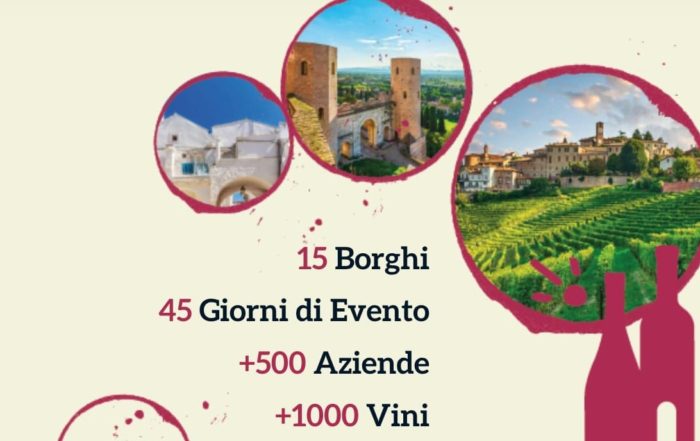 Borgo di vino in tour, l'evento itinerante si arricchisce per questa edizione di nuove tappe